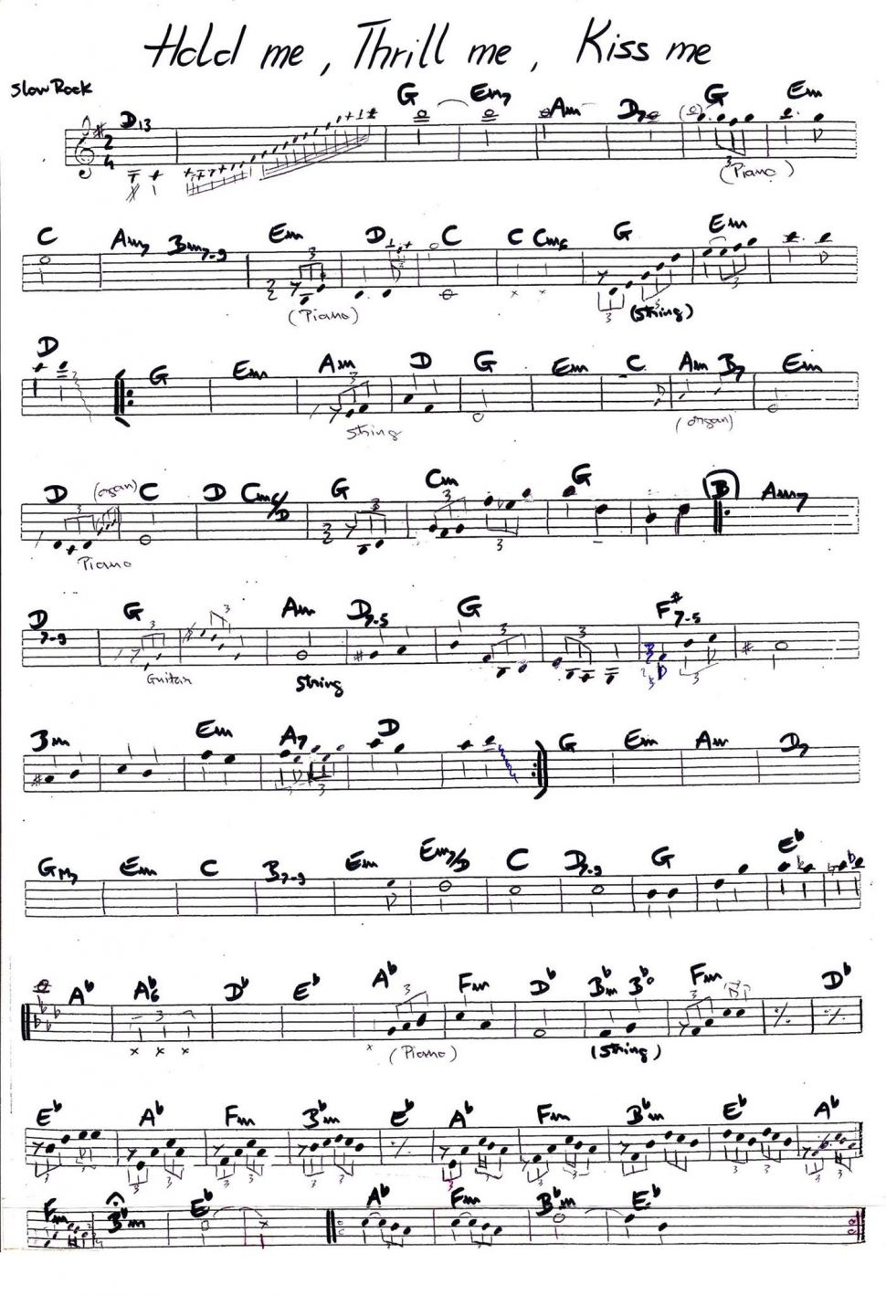 Hold Me, Thrill Me, Kiss Me sheet