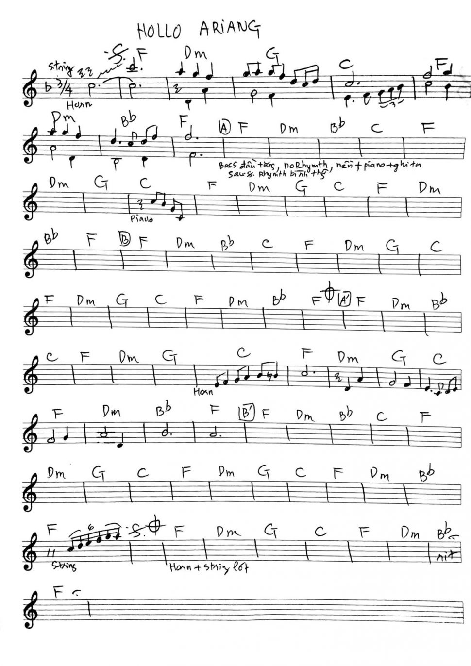 Hollo Ariang sheet