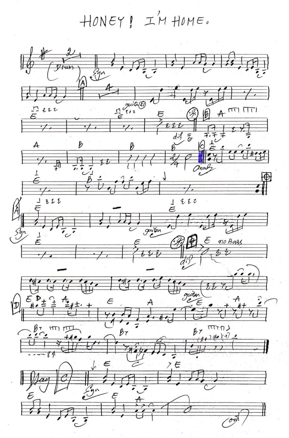Honey! I'm Home sheet