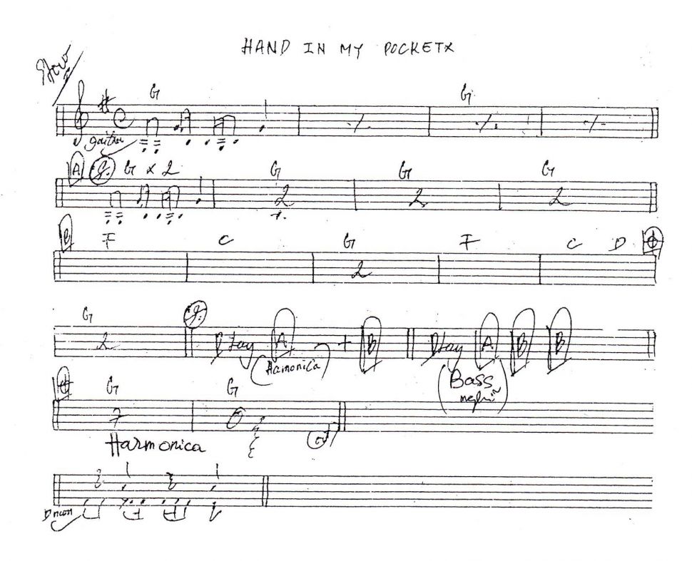 Hand In My Pocket sheet