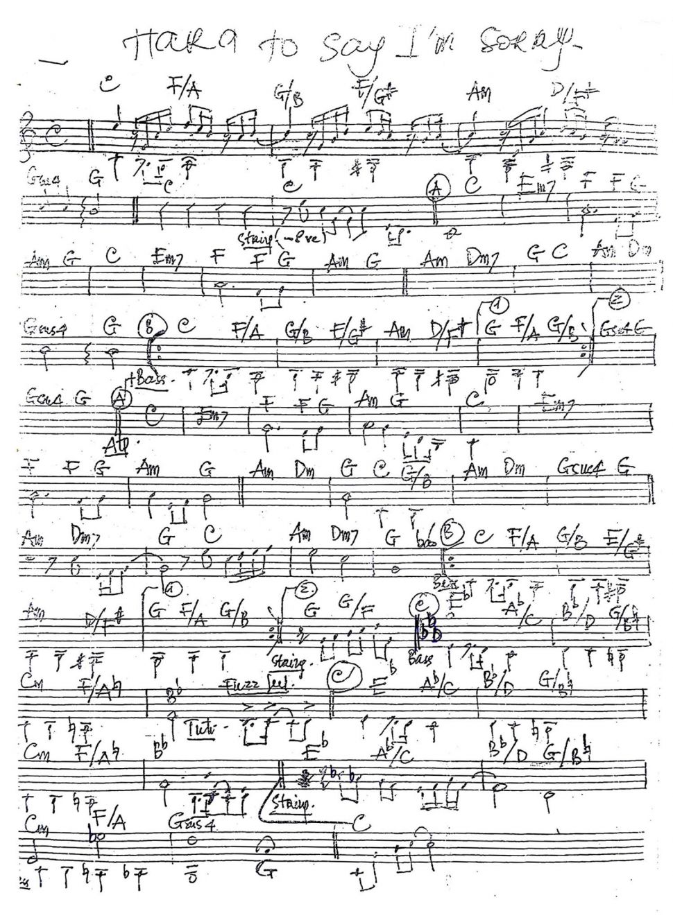 Hara To Say I'm Sorry sheet