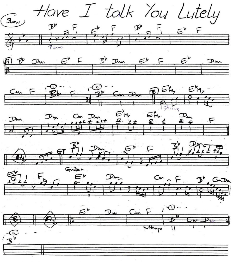 Have I Talk You Lutely sheet