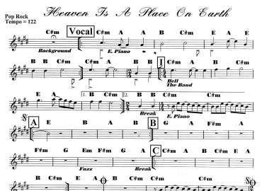 Heaven Is A Place On Earth sheet