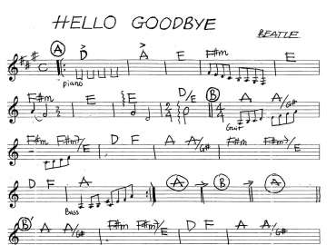Hello Goodbye sheet