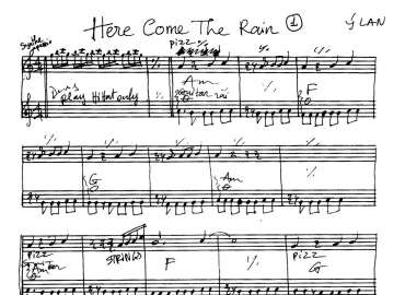 Here Come The Rain sheet