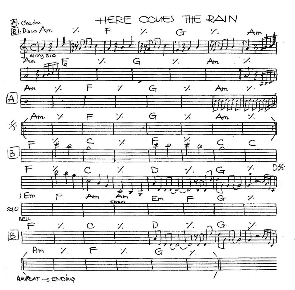 Here Comes The Rain sheet