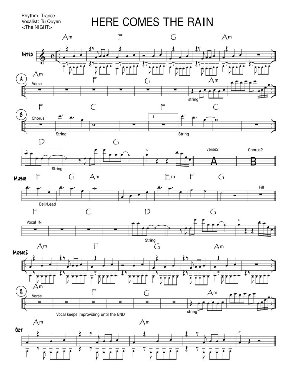 Here Comes The Rain sheet