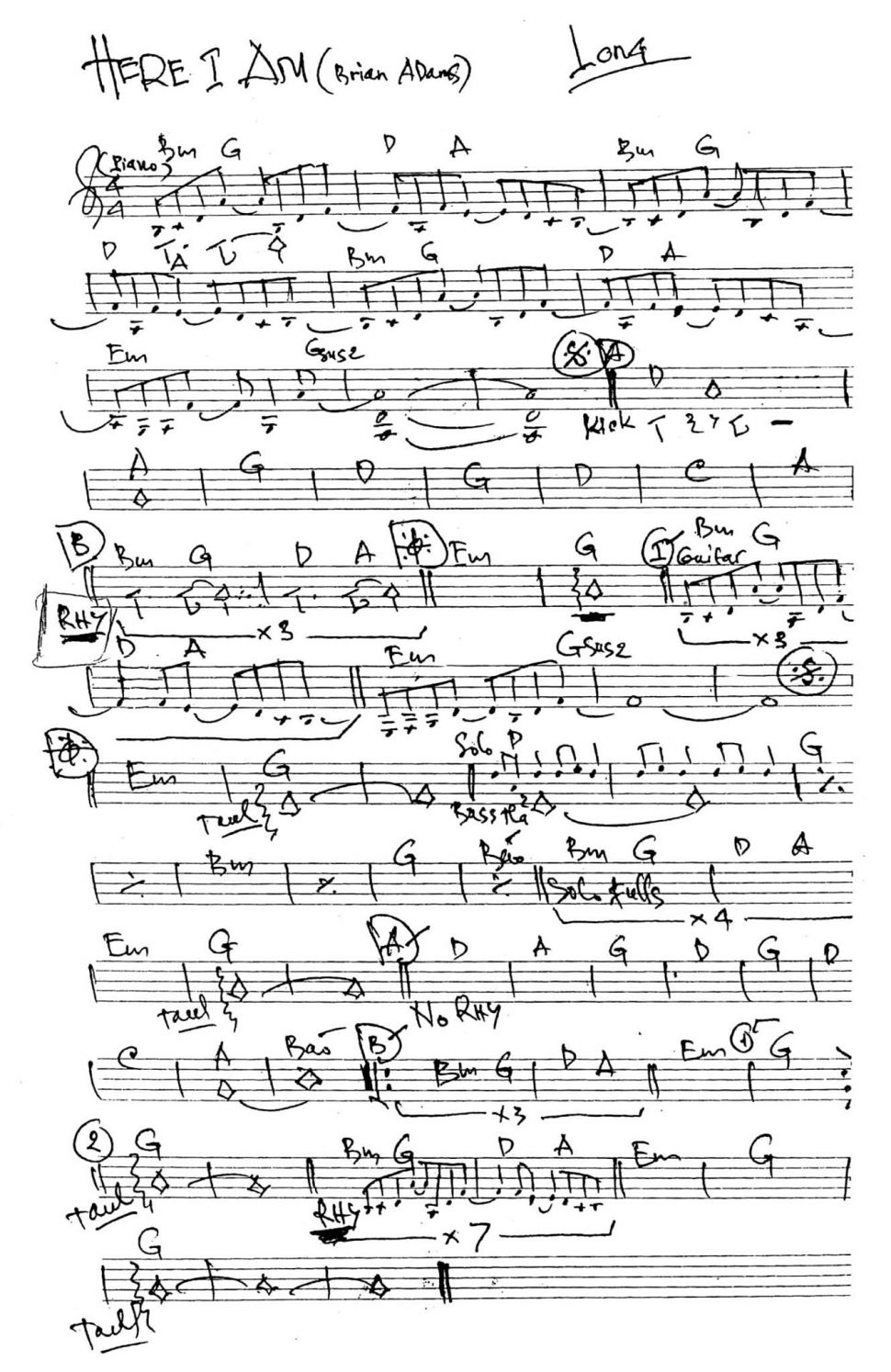 Here I Am sheet