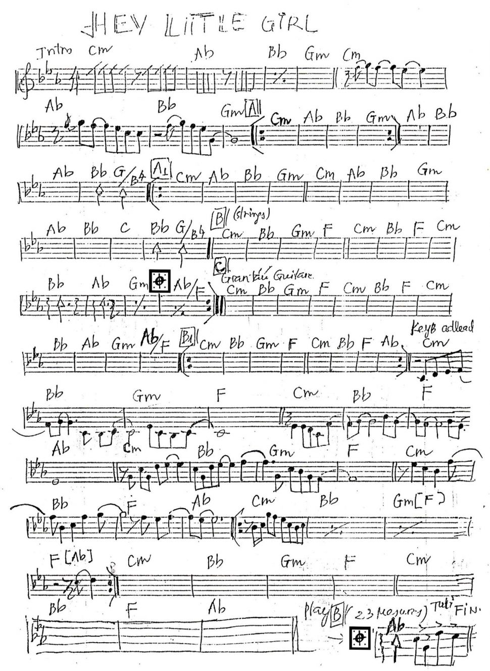 Hey Little Girl sheet
