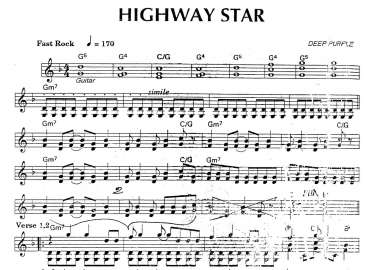 Highway Star sheet