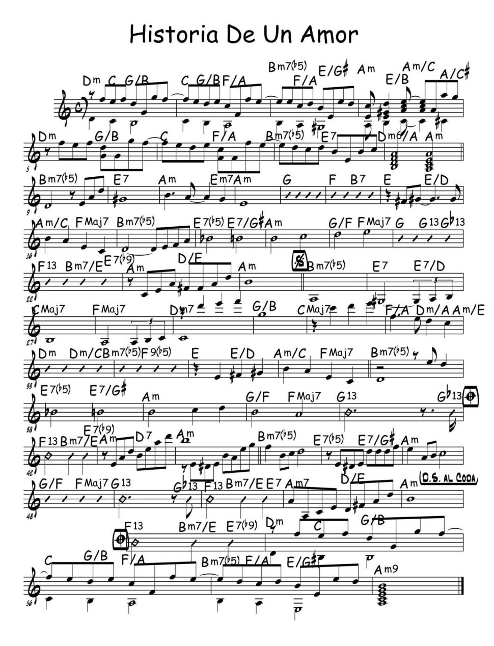 Historia De Un Amor sheet