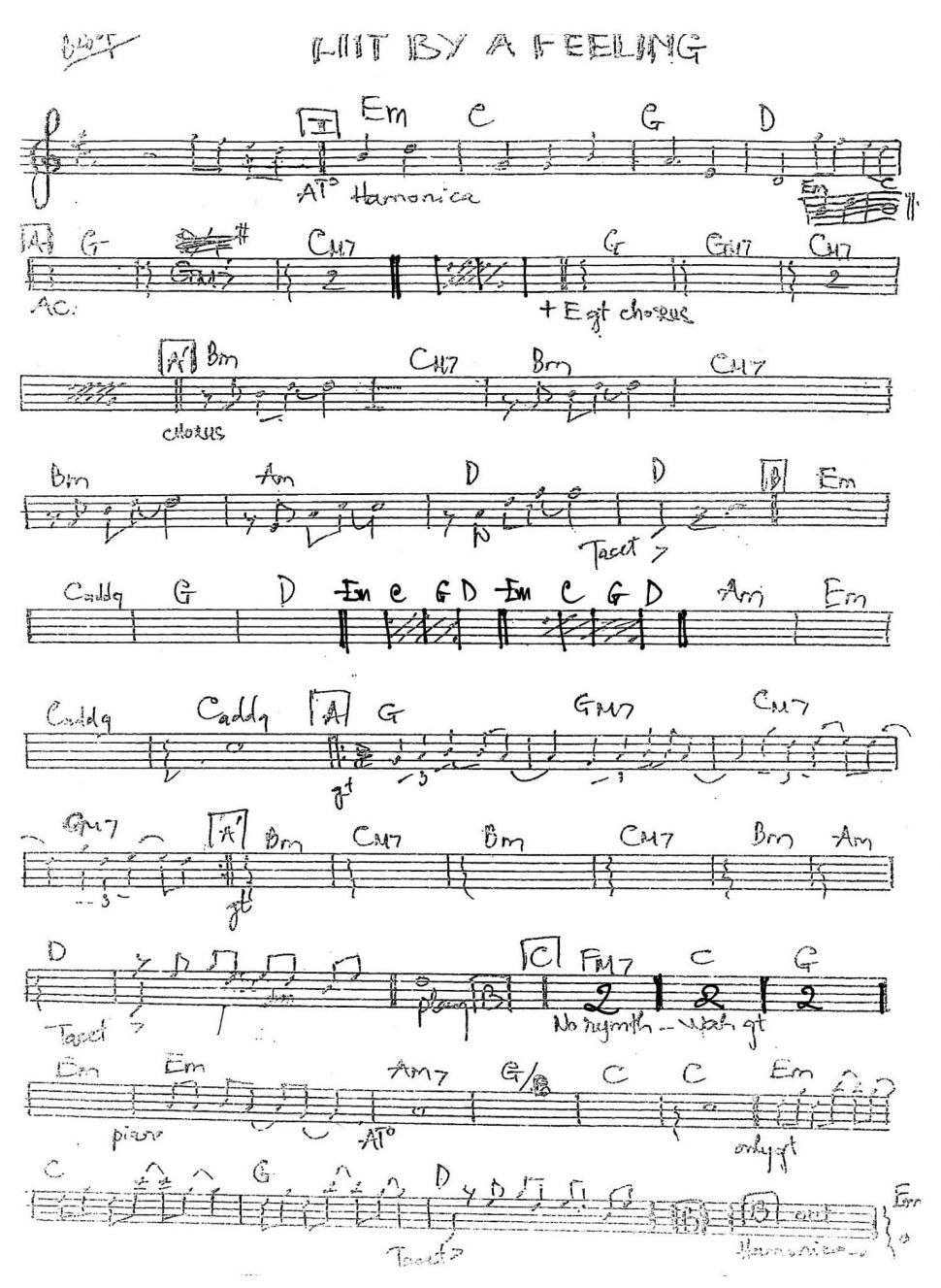 Hit By A Feeling sheet