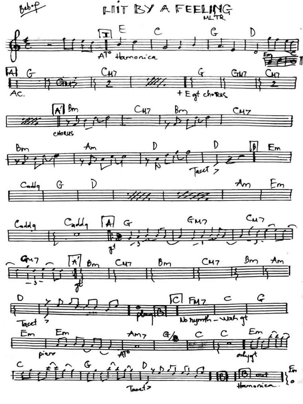 Hit By A Feeling sheet