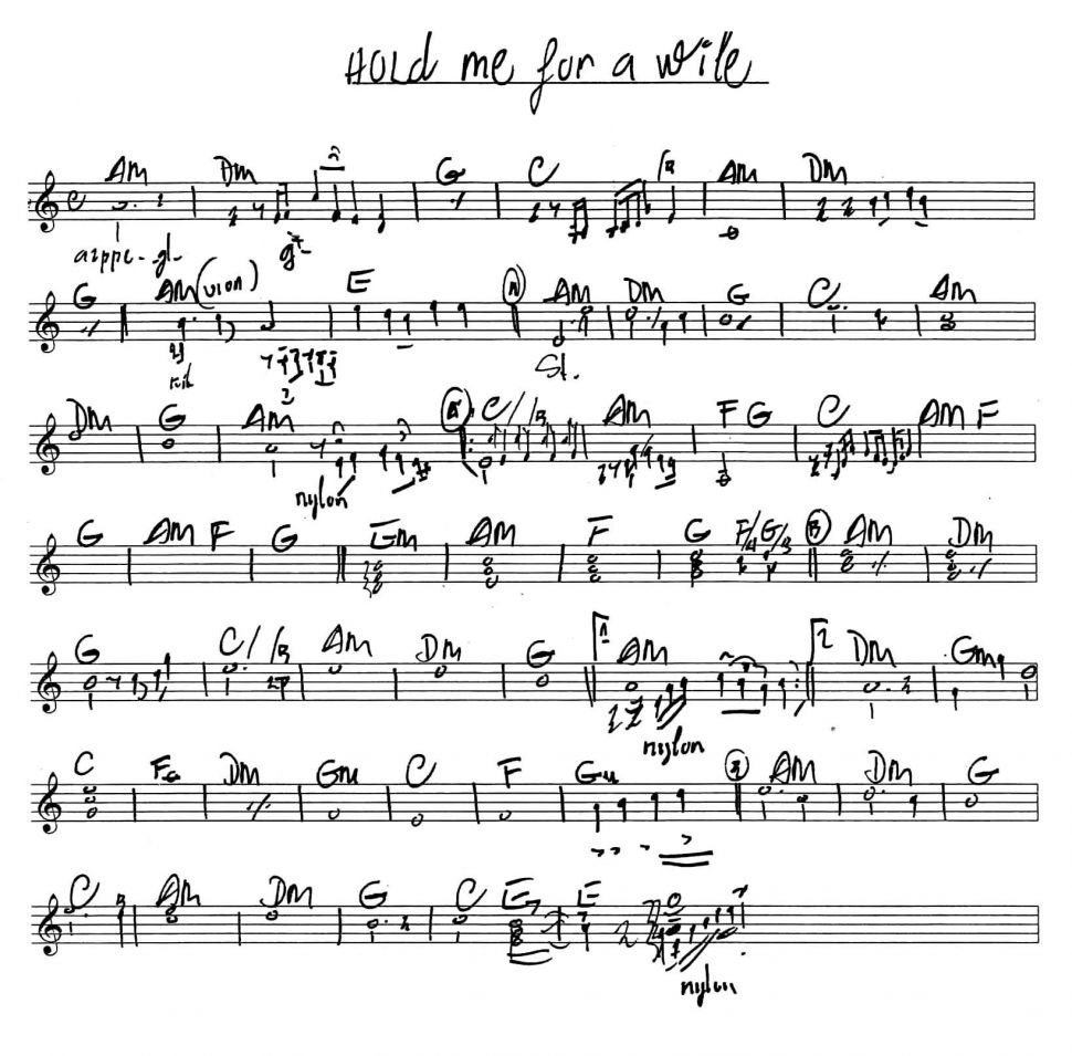Hold Me For Wile sheet