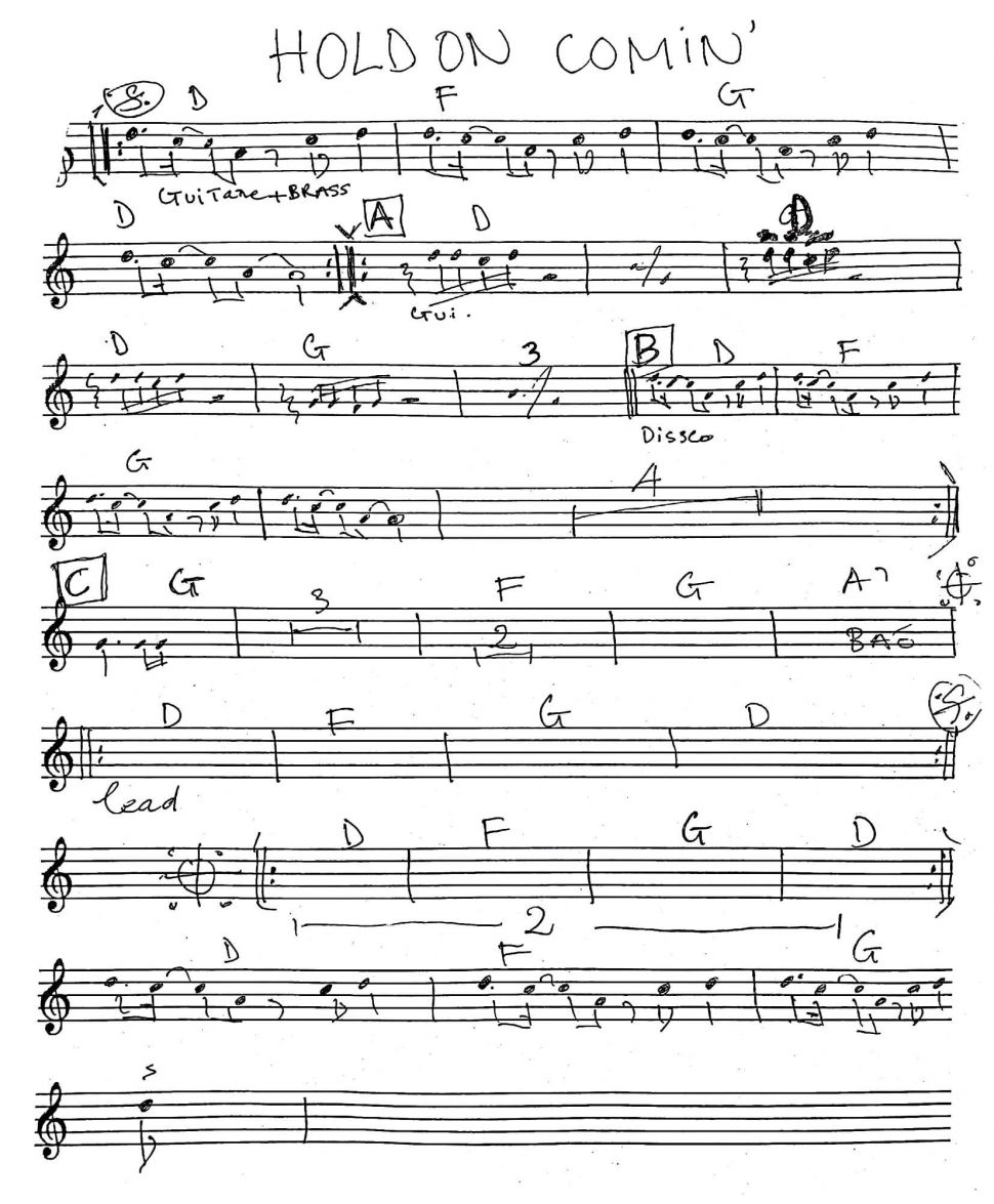 Hold On Comin sheet