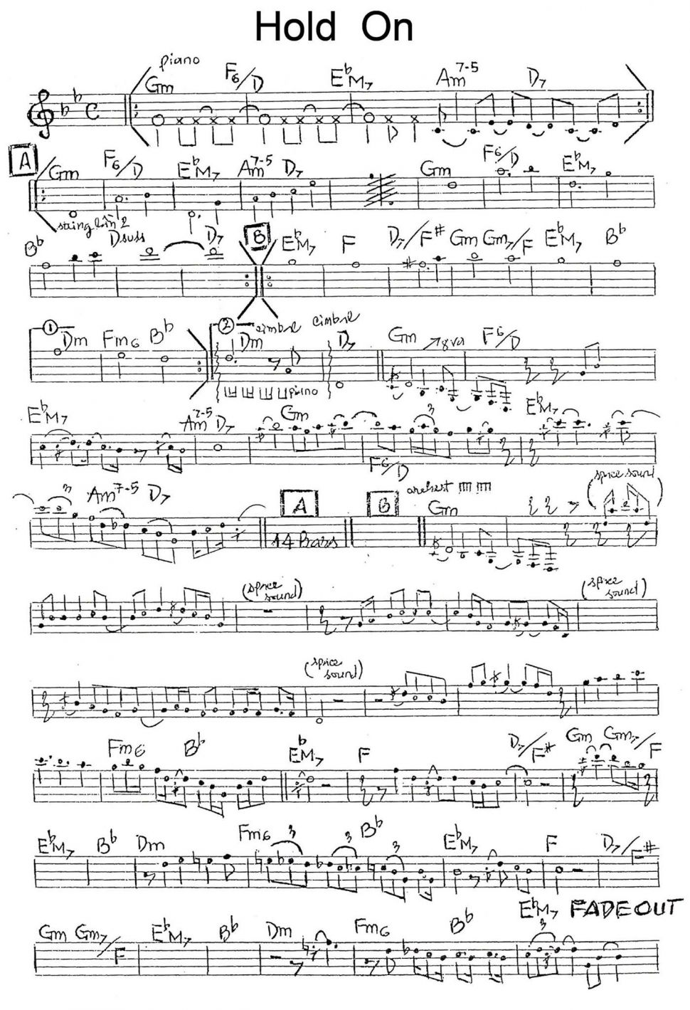 Hold On sheet