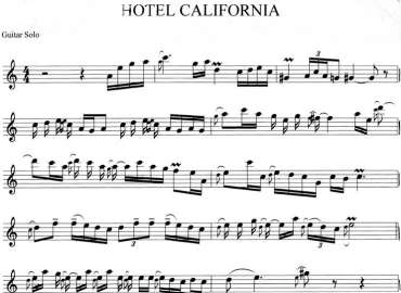 Hotel California sheet