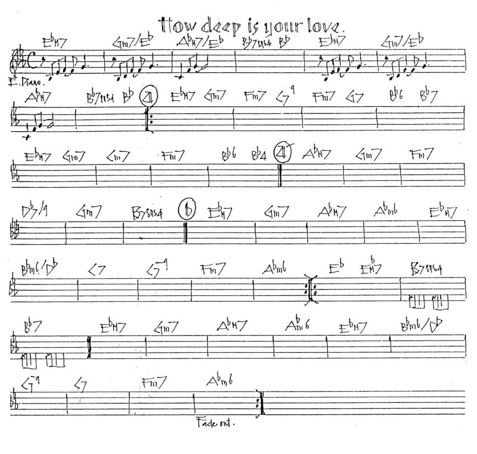 How Deep Is Your Love sheet