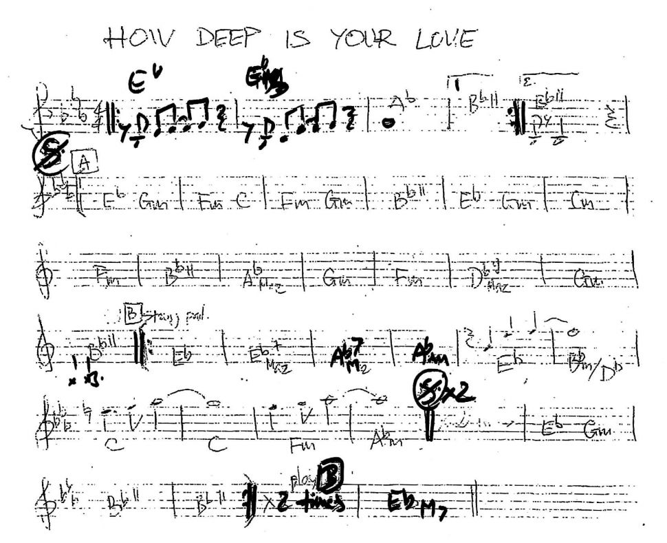 How Deep Is Your Love sheet