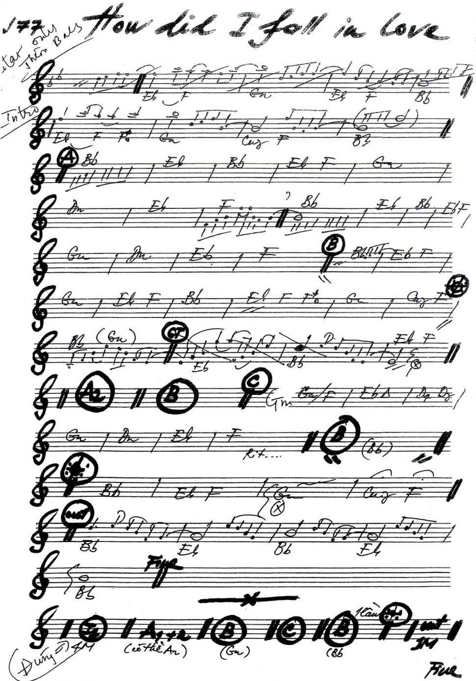 How Did I Fall In Love sheet