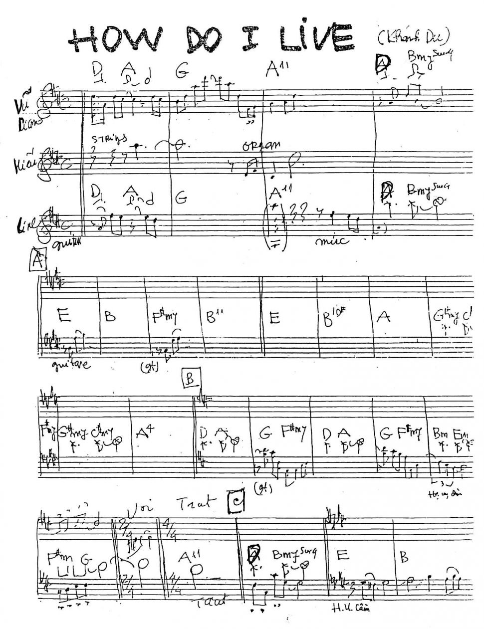 How Do I Live sheet