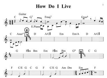 How Do I Live sheet