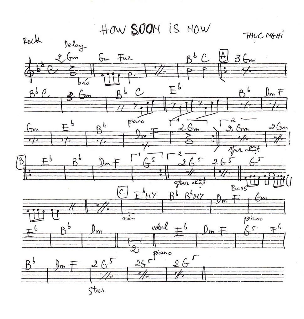 How Soon Is Now sheet