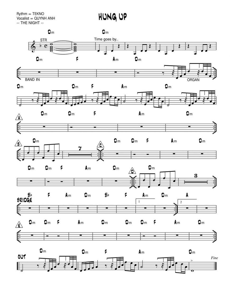 Hung Up sheet
