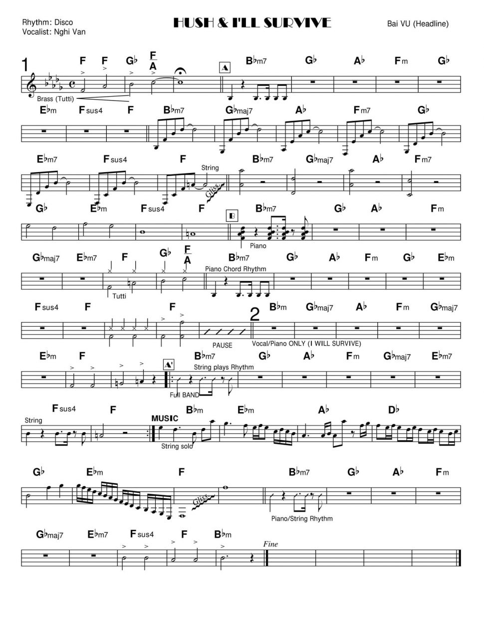 Hush And I'll Survive sheet