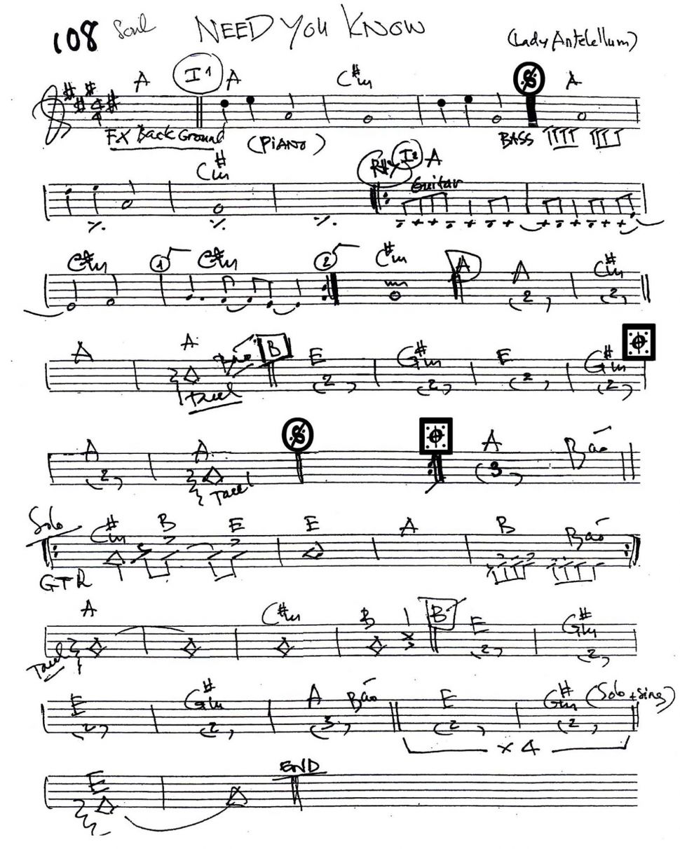 Need You Know sheet