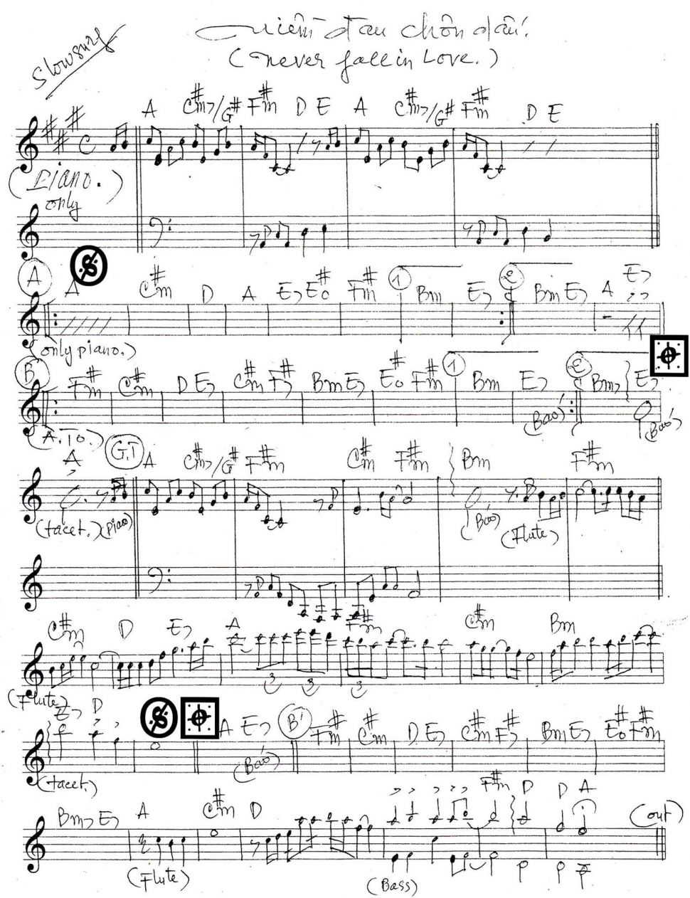 Never Fall In Love sheet