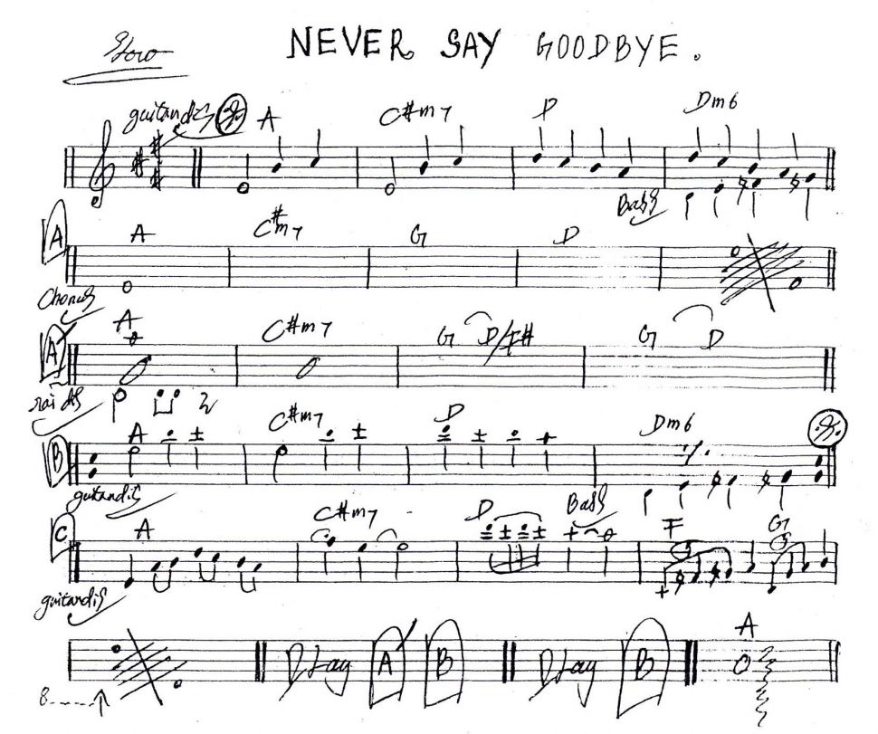 Never Say Goodbye sheet