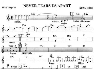 Never Tears Us Apart sheet