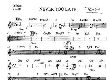 Never Too Late sheet