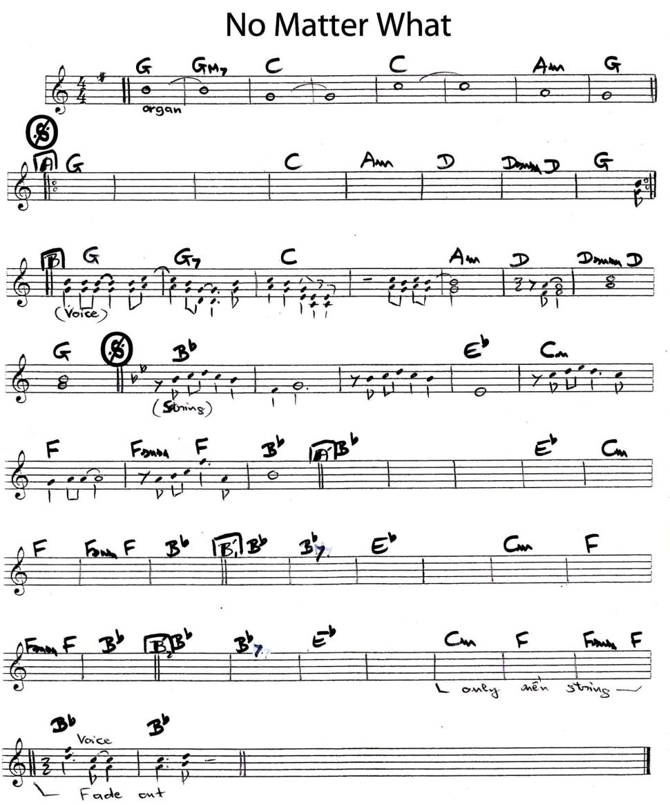 No Matter What sheet