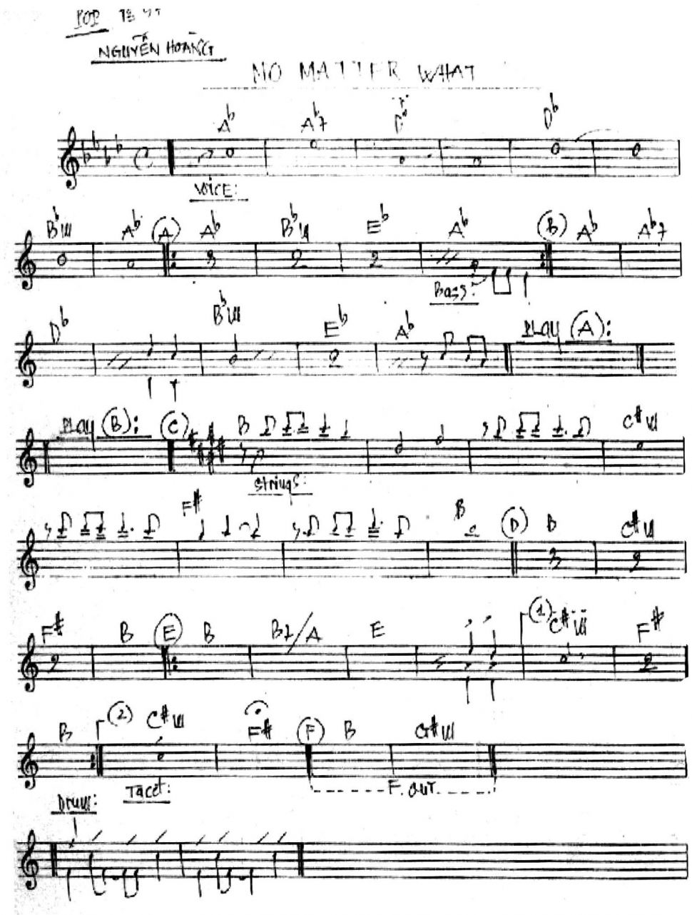 No Matter What sheet