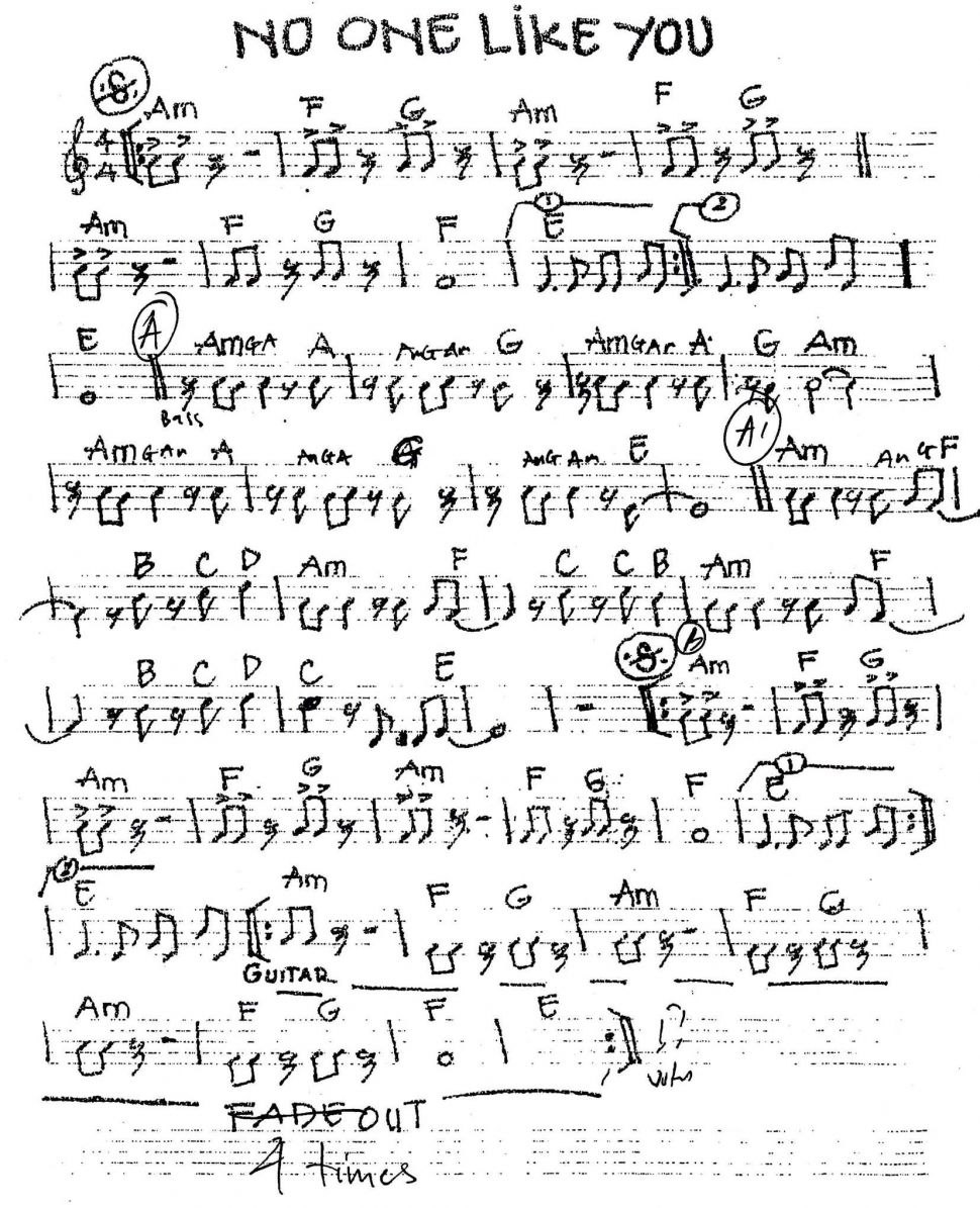 No One Like You sheet