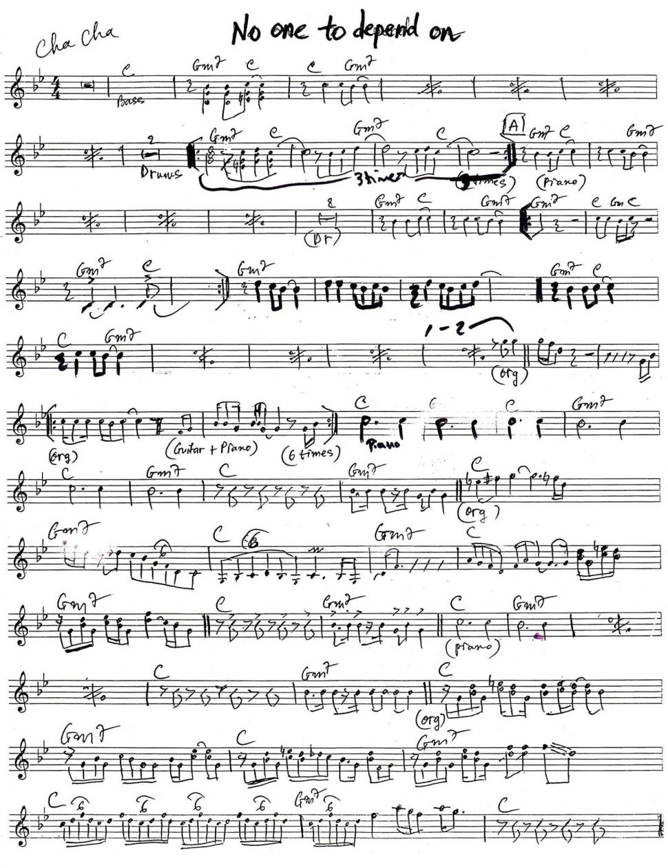 No One To Depend On sheet