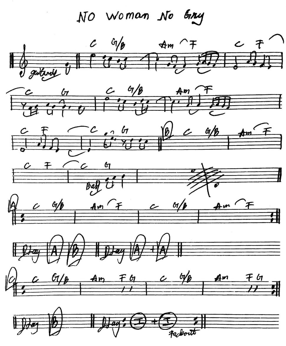 No Woman No Cry sheet