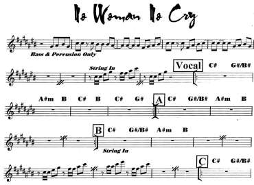No Woman No Cry sheet