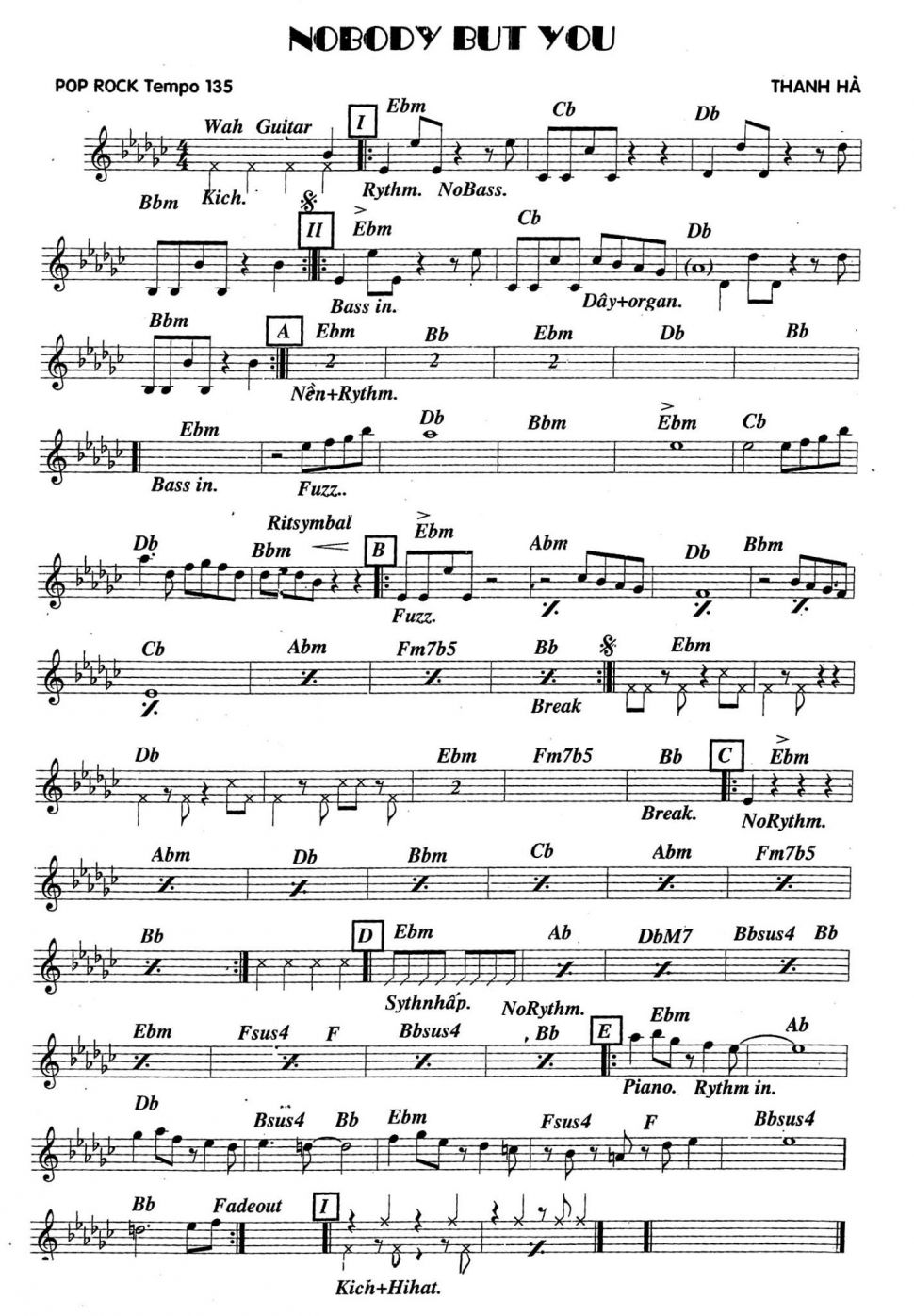 Nobody But You sheet