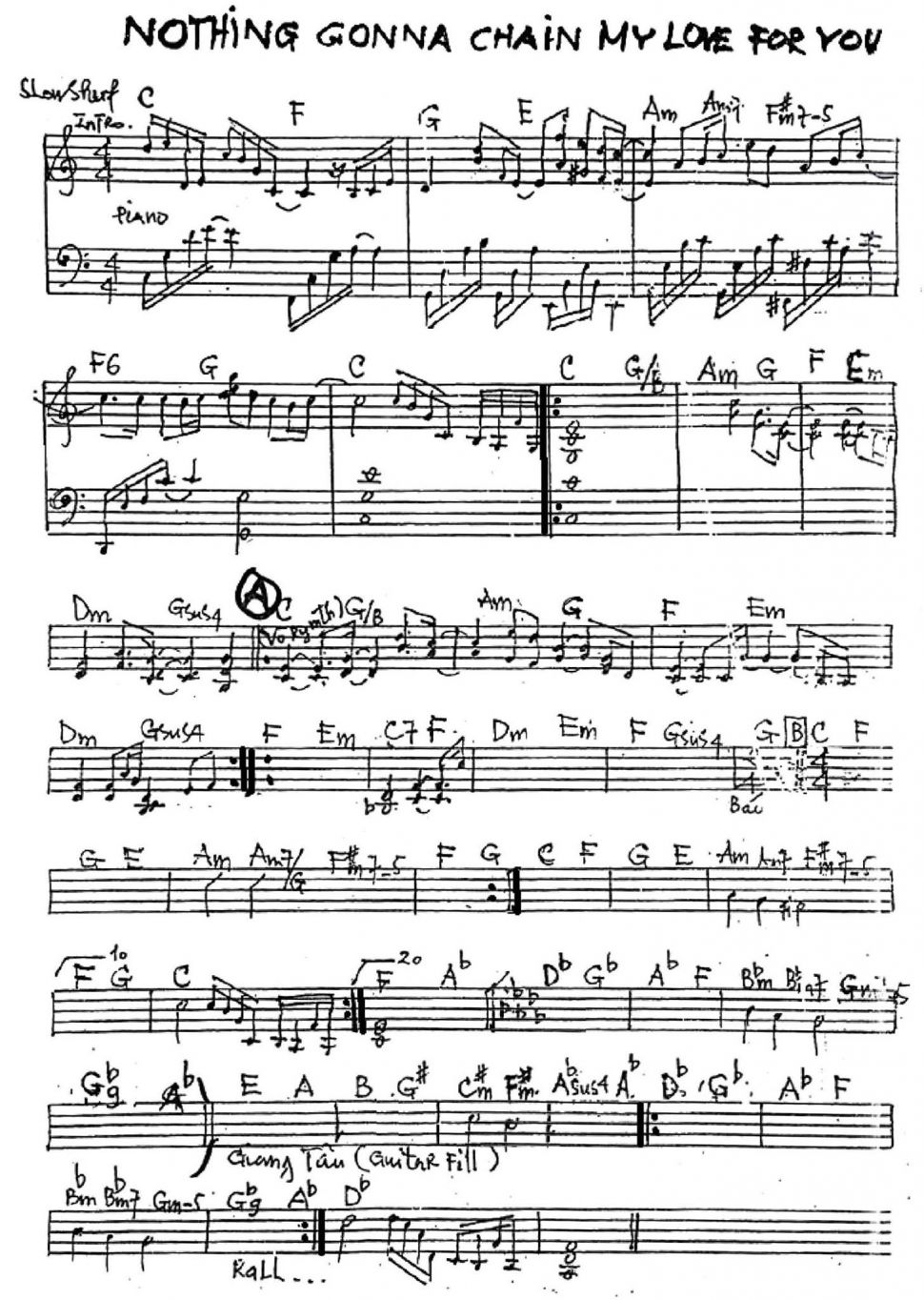 Nothing Gonna Chain My Love For You sheet