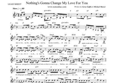 Nothing's Gonna Change My Love For You sheet