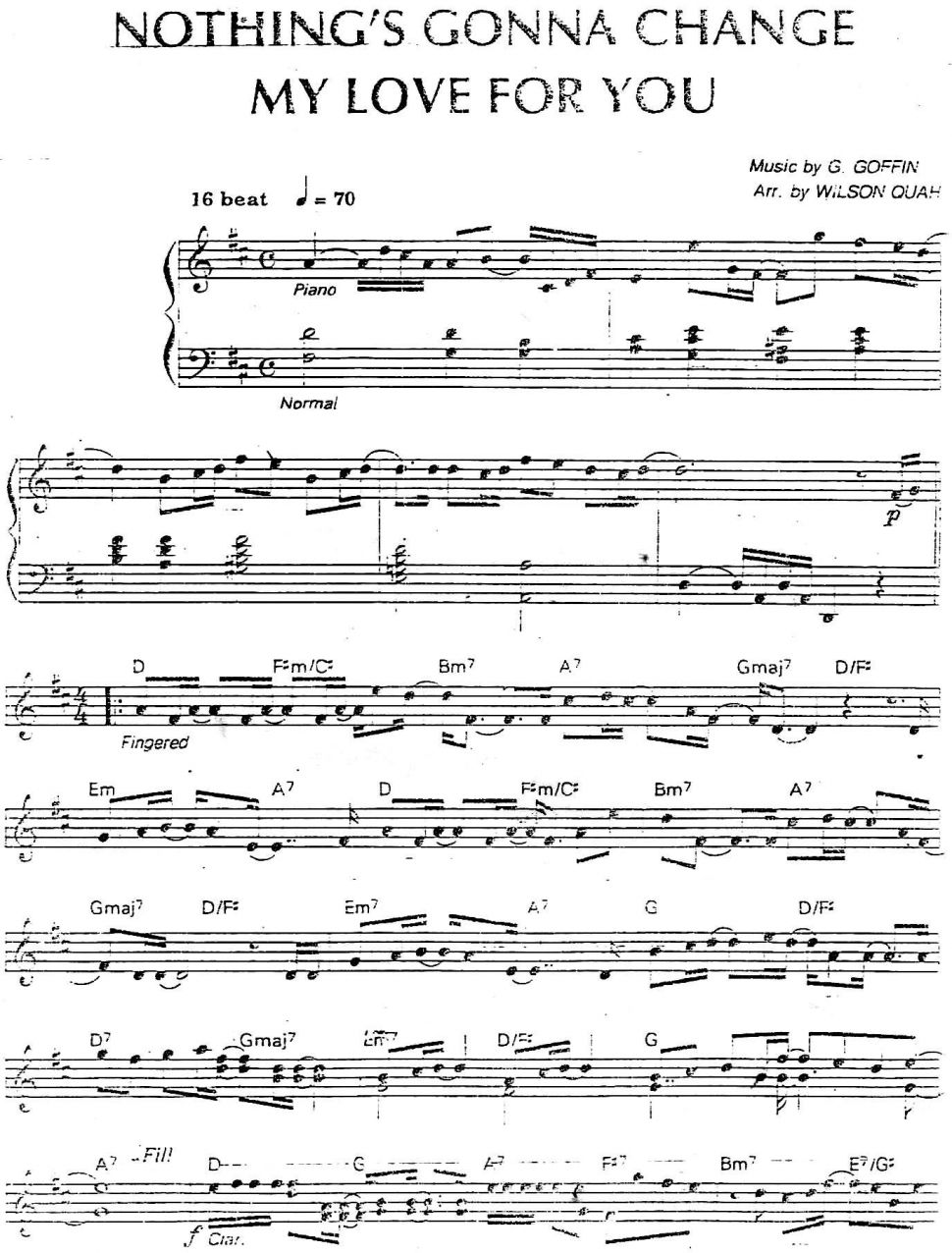 Nothing's Gonna Change My Love For You sheet