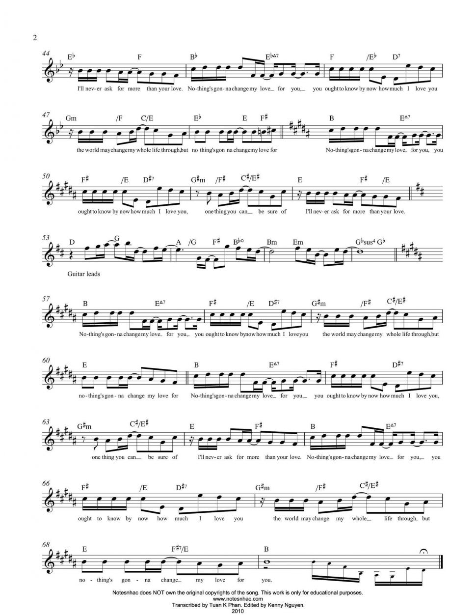 Nothing's Gonna Stop Us Now sheet