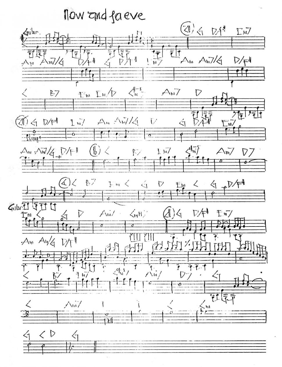 Now And Forever sheet