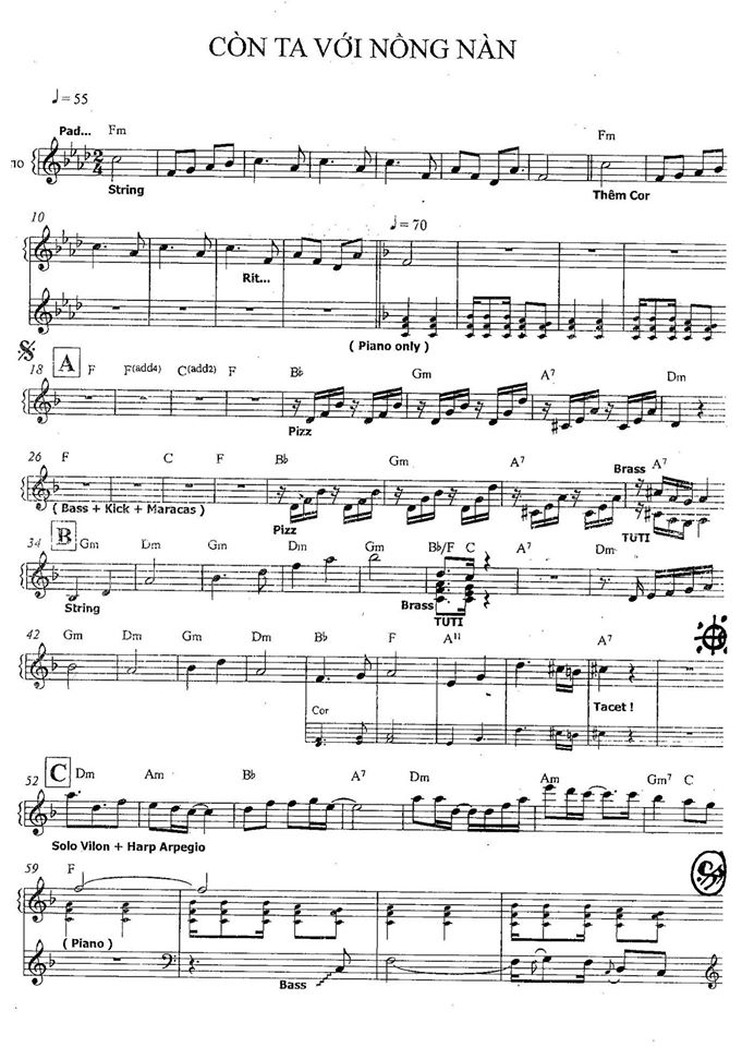 Còn ta với nồng nàn sheet nhạc Còn ta với nồng nàn sheet nhạc