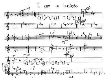 I Am A Believe sheet