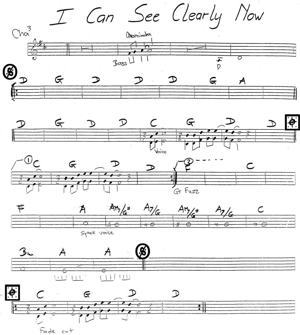 I Can See Clearly Now sheet