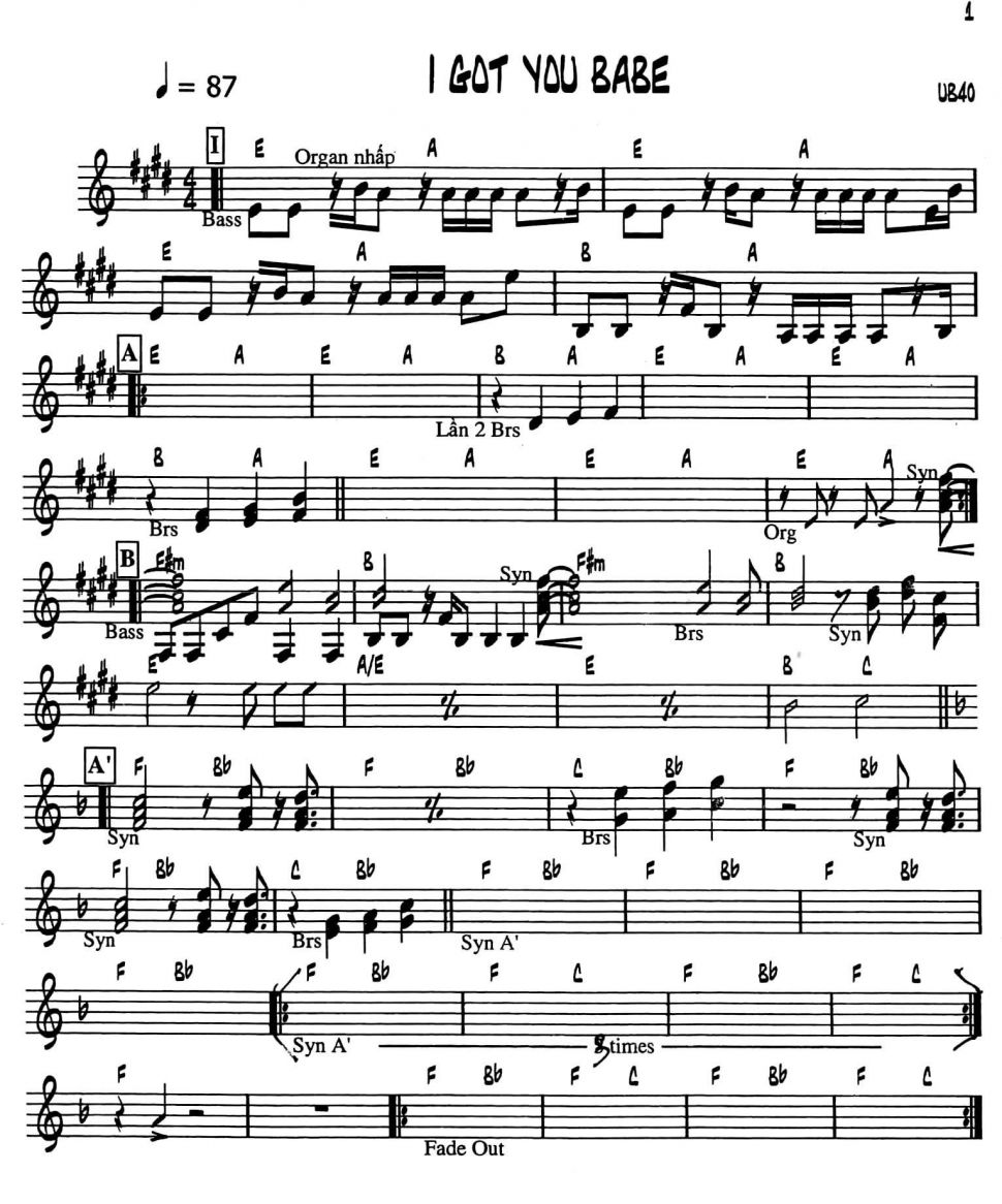 I Got You Babe sheet